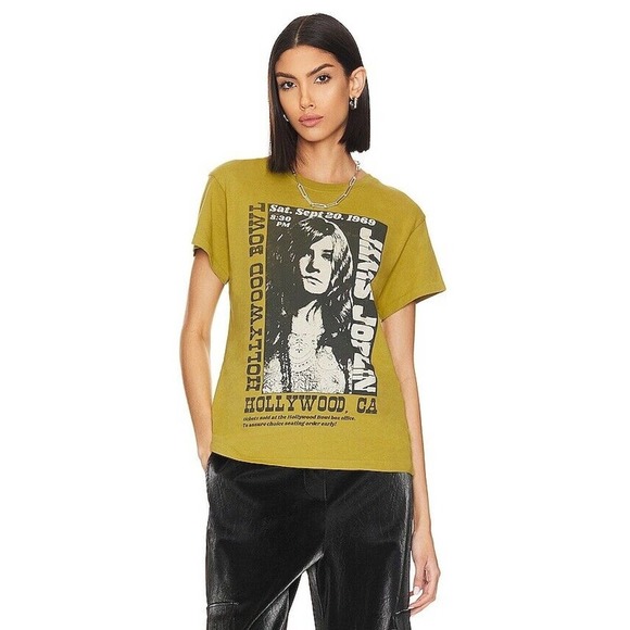 Daydreamer Janis Joplin Hollywood Bowl Tour Tee Medium Green NWOT Sz Small - Picture 1 of 16